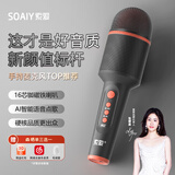 索爱（soaiy）话筒音响一体麦克风儿童变音神器家庭KTV手机唱歌K歌可连电视电脑无线家用礼物  MC8 AI黑