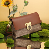 金利来女包新款复古印花单肩包时尚百搭斜挎包新年礼物 棕啡