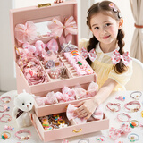 欣格儿童首饰礼盒套装女孩生日礼物圣诞节公主过家家玩具DIY发饰发夹