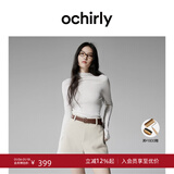 OCHIRLY【特享折扣】澳大利亚100%美丽诺羊毛半高领毛衣女高级冬 米白 L