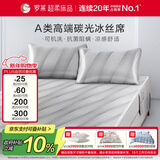 罗莱家纺简尚A类高端碳光可水洗冰丝席两件套床笠款灰120*200*30