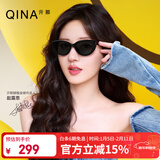 亓那（QINA）【品牌主推】眼镜赵露思同款猫眼墨镜女潮流防晒太阳镜QN3009A10