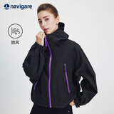 Navigare小帆船户外轻徒步连帽风衣夹克春秋款女士连帽防风外套2331005504