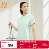361°运动翻领t恤2025年春夏季新款休闲透气短袖情侣POLO衫开学季 【女款】微波绿 XL