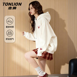 唐狮（TonLion）连帽卫衣女装2026年春秋季新款棉弹套头上衣服小个子宽松潮流帽衫