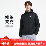 耐克（NIKE） 男子梭织防风衣 夹克 户外运动727325-010黑S