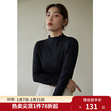 独束大码女装【发热防静电】百搭打底衫女显瘦秋冬新款胖mm针织衫 静谧黑 L