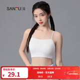 三福2024新款运动风文胸女固定杯抹胸美背细肩带裹胸吊带背心内衣 白色 75B