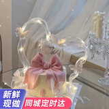 曼恒网红4寸6寸迷你小生日蛋糕同城配送当天配送儿童水果圣诞蛋糕 G款蝴蝶结蛋糕 4英寸