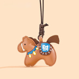 繁夏马年发财皮质生肖小马包包挂件书包挂饰汽车钥匙扣新年礼物年礼品