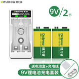 德力普（Delipow）9V可充电锂电池大容量550mAh配充电器 适用万用表/烟雾报警器/电吉他/麦克风/话筒/玩具/遥控器等