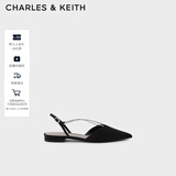 CHARLES&KEITH水钻链条平跟凉鞋拖鞋女士CK1-70900271-A Black黑色 37