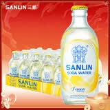 三麟苏打水柠檬味335ml*24瓶无糖气泡水苏打汽水饮料整箱装0糖0卡0脂