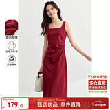 尚都比拉法式高级感连衣裙女秋季赫本风长款气质A字裙抽褶收腰显瘦背带裙