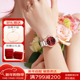 劳士顿（ROSDN）手表女士花仙子日历防水陶瓷带女士手表十大品牌新年礼物送女友