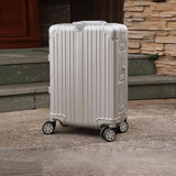 EAZZ【一体铝框｜退换免费】行李箱铝镁合金拉杆箱旅行箱登机密码皮箱 高端 铝框-银色 24英寸 中短途 出差旅游托运箱