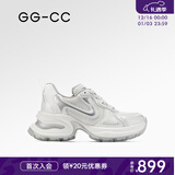 GG-CC【明星同款】月落星河银色厚底老爹鞋女百搭秋季新款G23X4317 银渐白 36