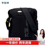卡拉羊单肩包男士休闲包户外运动背包竖款斜挎包男包包 黑色 大号