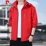 皮尔卡丹（pierre cardin）夹克外套男士秋冬季2025新款大码户外登山服休闲加绒加厚冲锋衣男 8820红色 2XL 推荐【141-160斤】