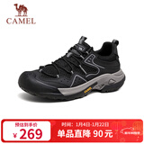 骆驼（CAMEL）踏山男士户外登山复古网面休闲低帮徒步鞋 G14S342046 黑色 43