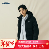 熊猫·本（ben.panda）羽绒服男潮流新款日系防泼水宽松休闲连帽80%白鸭绒保暖外套 黑色 M