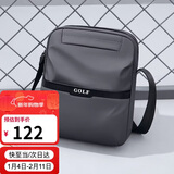 高尔夫GOLF单肩包男士休闲斜挎包男大容量牛津布学生随身小挎包可装ipad轻便手机包防泼水运动男包 黑配灰 