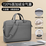 晴熙笔记本电脑包手提14单肩16寸适用联想拯救者Y7000游戏本天选6pro 雅致灰-720°6面加绒气囊+SBS大牌拉链+升级5层口袋 16英寸【适配15-16.2英寸电脑】