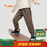 安踏儿童裤子男女大童2024冬季加绒保暖针织运动长裤A72447703