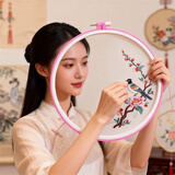 老街缘绣绷绣架十字绣工具专用支架绣花刺绣小夹子辅助神器绣框撑子架子 28厘米圆形绣绷【大小可调节】