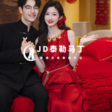 泰勒马丁红色新中式新娘旗袍敬酒服2025新款古装婚纱结婚礼服出阁服回门服 HF058(赠随机腰带1条) L