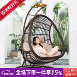 紫叶（ziye） 吊椅吊篮藤椅室内阳台秋千椅卧室鸟巢摇篮椅成人秋千摇椅 双人双杆木纹色【配坐垫地毯】