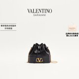 华伦天奴VALENTINO[礼物]女士 VLOGO SIGNATURE 羊皮革迷你水桶包 黑色 均码