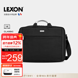 乐上（LEXON）电脑包手提单肩包男士商务苹果笔记本包14英寸简约出差公文包蓝黑
