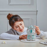 JARLL赞尔水晶球旋转木马音乐盒梦幻八音盒女孩男女生告白表白生日礼物 蒂芬妮蓝音乐天空之城PA19086