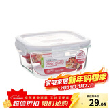 乐扣乐扣大容量耐热玻璃保鲜盒密封碗水果餐盒微波炉饭盒厨房冰箱冷冻盒 500ml【方形单个】