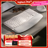 罗技（Logitech）Wave Keys波浪键盘 人体工学键盘 办公键盘 无线键盘 蓝牙键盘 3台设备连接 白色