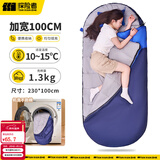 探险者（TAN XIAN ZHE）户外睡袋成人加厚加大加宽室内午休露营酒店隔脏睡袋防寒秋冬季 【加宽无束缚10~15℃】藏蓝1.3KG