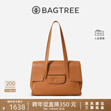 BAGTREE明星同款包包树海豚包轻奢品牌植鞣皮托特包大容量通勤女士电脑包 大号-焦糖色 能装14寸MacBook 高级小众