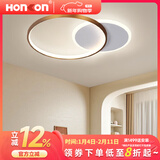 宏光照明（Honkon）房间灯吸顶灯超薄简约风个性现代LED灯具书房卧室儿童灯具 W-60252/400圆（41W 变光)