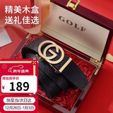 高尔夫（GOLF）男士皮带双面头层牛皮腰带男自动扣高档礼盒装中青年裤带