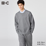 优衣库合作款男装女装宽松卫衣长袖运动衫休闲上衣秋冬新款481040 05 天灰色 L