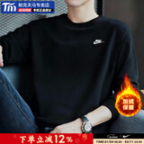 耐克（NIKE）官方舰店卫衣男女装26春季新款休闲运动服打底衫圆领上衣套头衫  【冬季款】黑色/加绒保暖/编织LOGO /建议拍小一码 2XL (185-190cm/170-180斤)