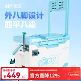 佳钓尼（JIADIAONI）蓝小白大容量钓箱全套多功能钓箱钓椅四脚升降台钓箱钓鱼箱渔具 27L 泰山款靠背【五件套】