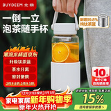 北鼎（Buydeem）泡茶随手杯 茶水分离高颜值水杯家用耐高温玻璃户外便携杯 钛茶篮