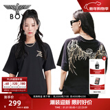 BOY LONDON【金翼锁链】夏季短袖情侣款翅膀烫金潮牌凉感T恤N01918 黑色N01021经典款 M