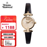 Vivienne Westwood西太后手表女士小表盘女表石英表皮带生日送女友圣诞礼物新年跨年 墨黑 VV090GDBK 23mm
