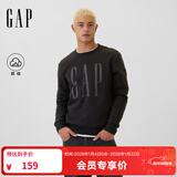 GAP男女装2025秋季新款印花logo抓绒圆领卫衣合身上衣美版 黑色 542214 S 美码 M亚洲码175/92A 【偏大，建议拍小一码】