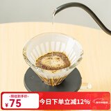 泰摩  高硼硅玻璃冰瞳咖啡滤杯 手冲咖啡过滤杯 家用咖啡壶过滤器具 高硼硅玻璃01号-标准版黑色