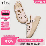 他她（TATA）厚底复古罗马凉鞋女鞋包头凉鞋溯溪鞋夏WW601BH4 粉色 38