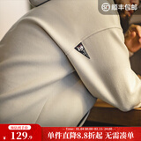 马登工装重磅毛呢连帽卫衣男外套美式休闲套头衫男士运动上衣秋季男装 卡其色 L